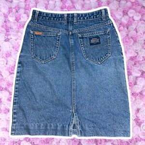 Vintage 90s Jordache Jean Pencil Skirt Slit Grunge Punk Retro Versatile Logo Vtg